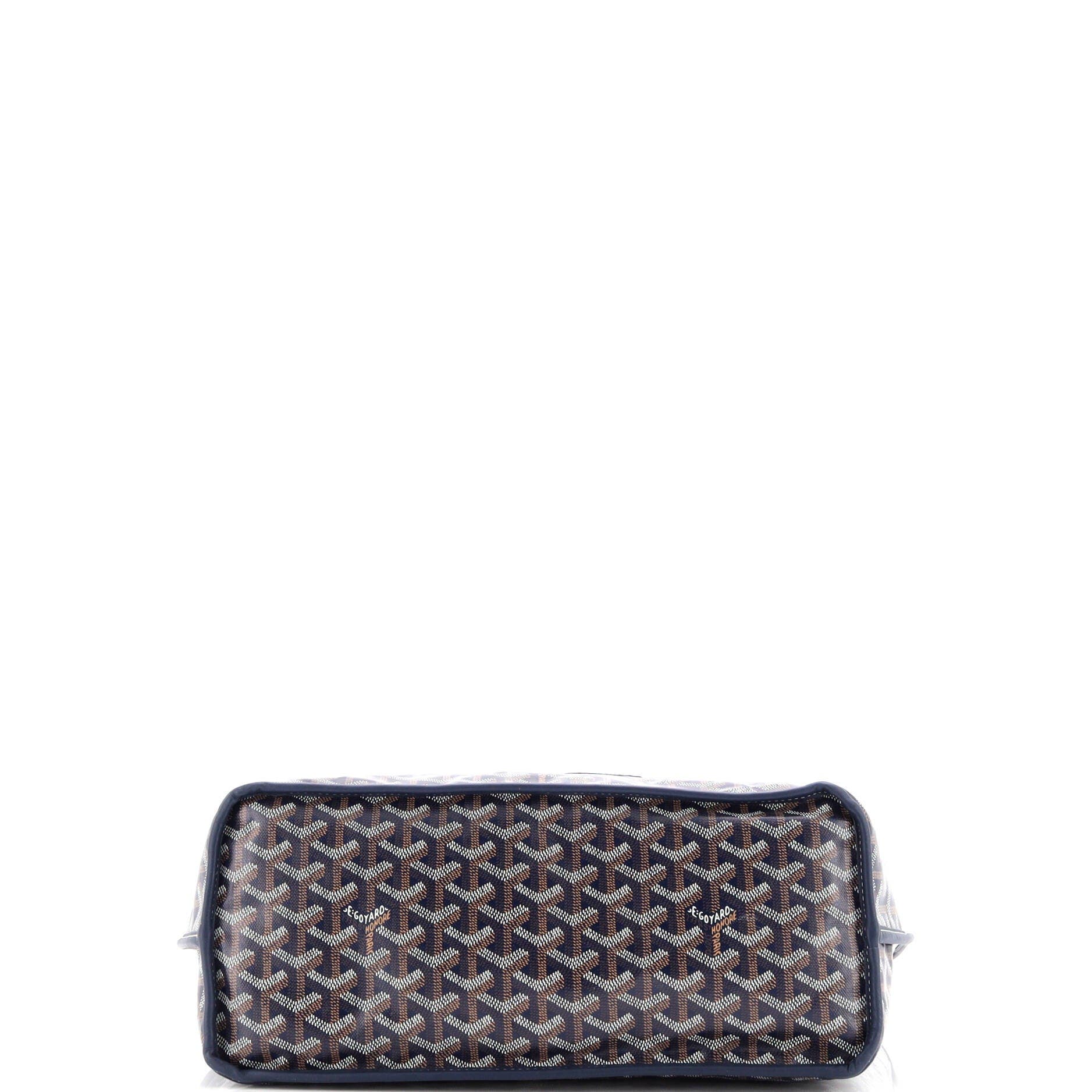 Pre-Owned Goyard Anjou Reversible Tote Embroidered Coated Canvas PM, Alternate, color, Blue