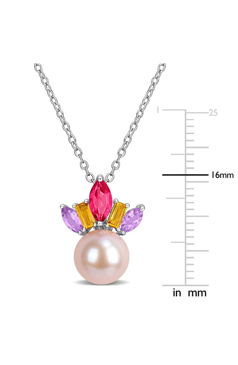 DELMAR Semiprecious Stone & Pink Cultured Pearl Pendant Necklace, Alternate, color, 