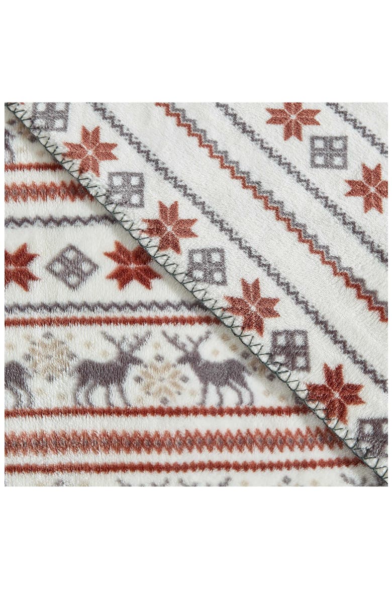 Flying Fish Reversible Flannel Blanket, Alternate, color, LIGHT BEIGE