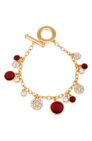 T Tahari Toggle Line Charm Bracelet In Gold