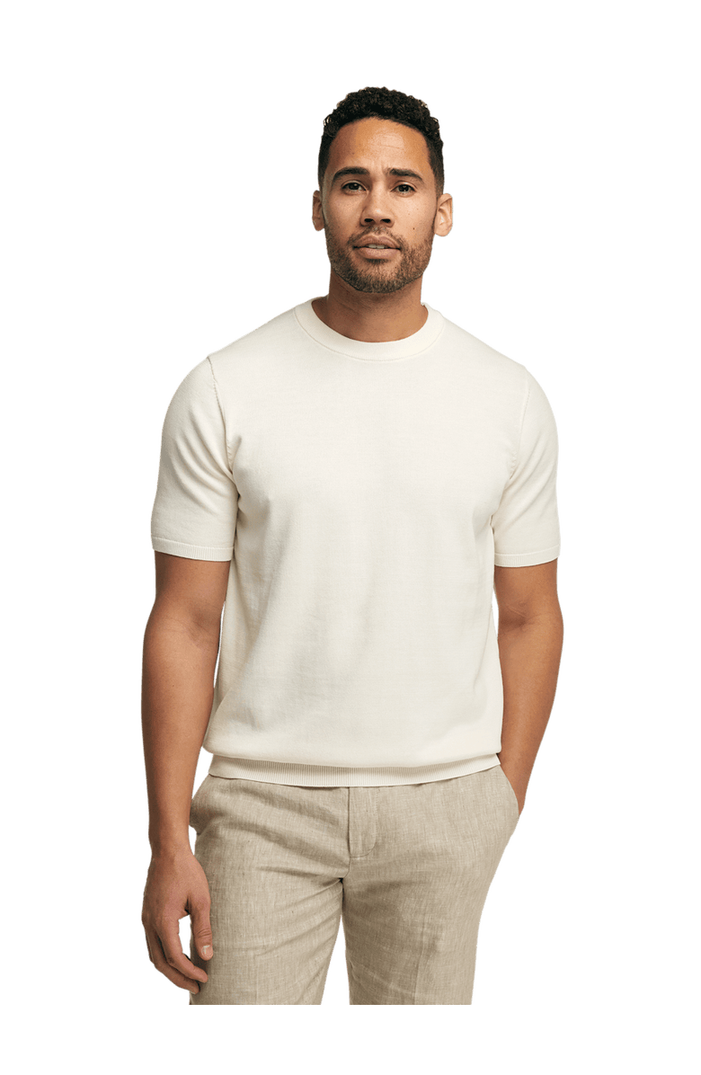 Paul Fredrick Supima Cotton Crew Neck Sweater, Alternate, color, Off White