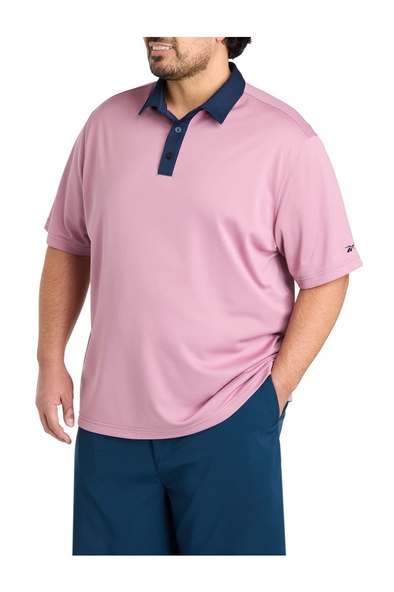 Big & Tall Contrast Solid Polo Shirt, Main, color, BERRY CHILL
