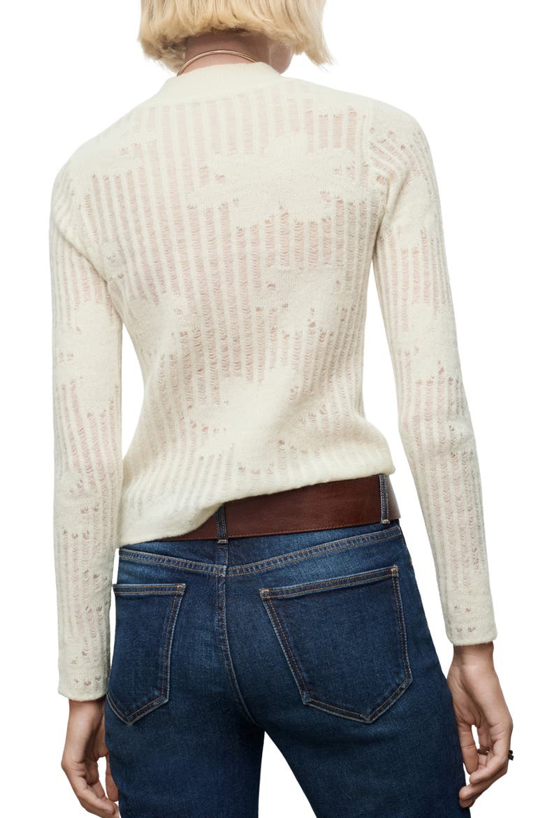 Floral Jacquard Sweater, Alternate, color, ECRU