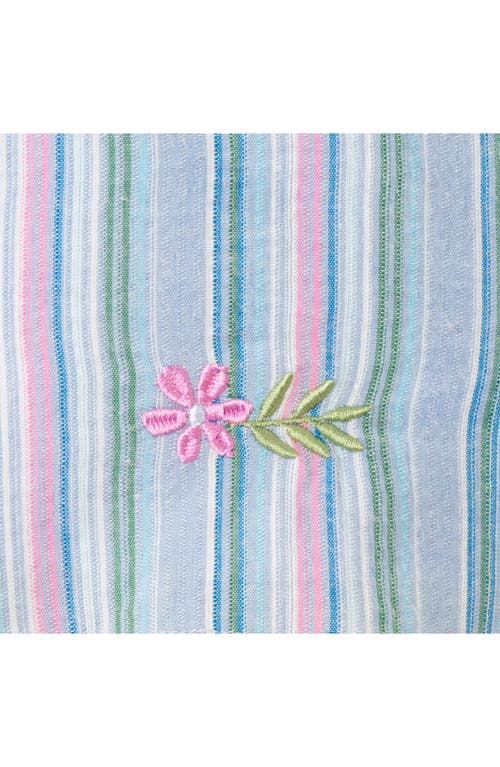 Andy & Evan Kids' Embroidered Flower Stripe Dress In Multi