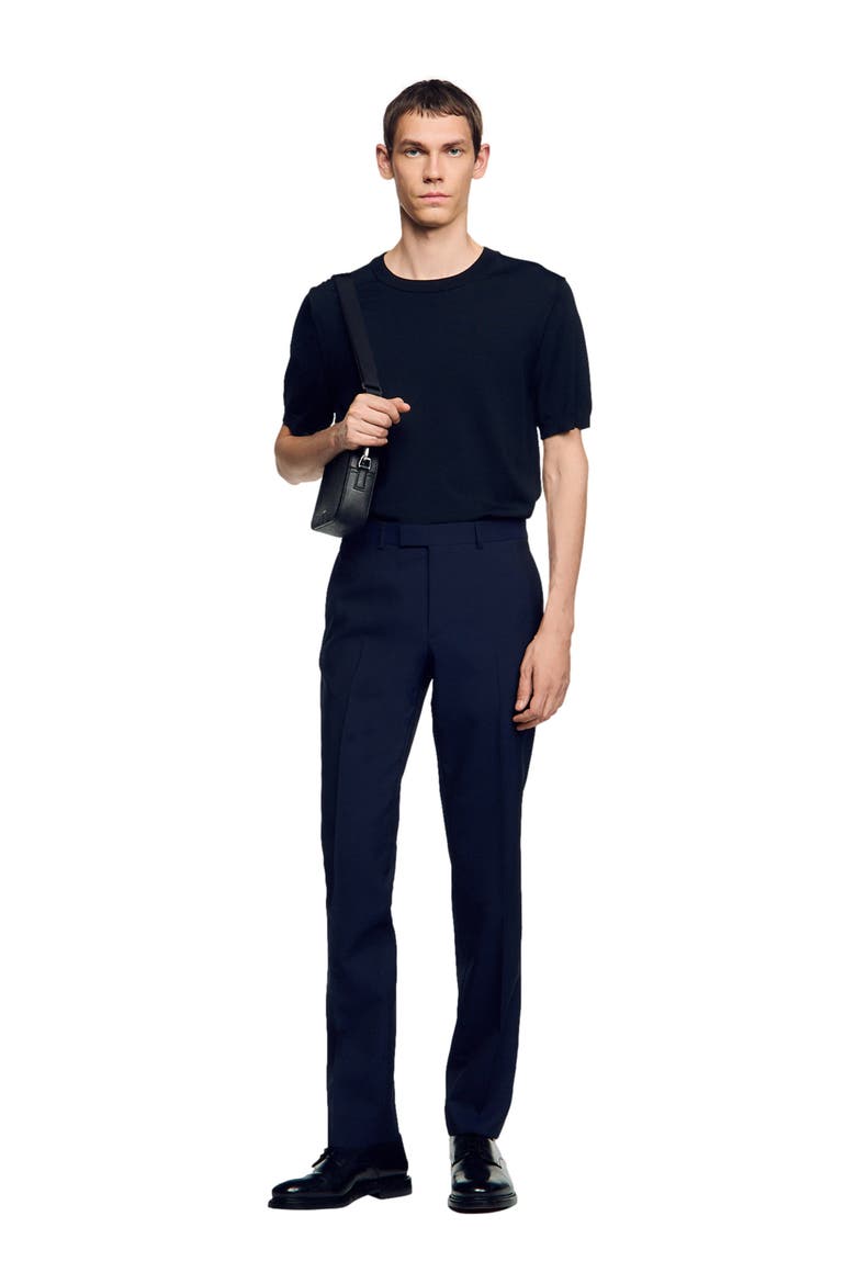 Suit Trousers In Wool, Alternate, color, Navy blue