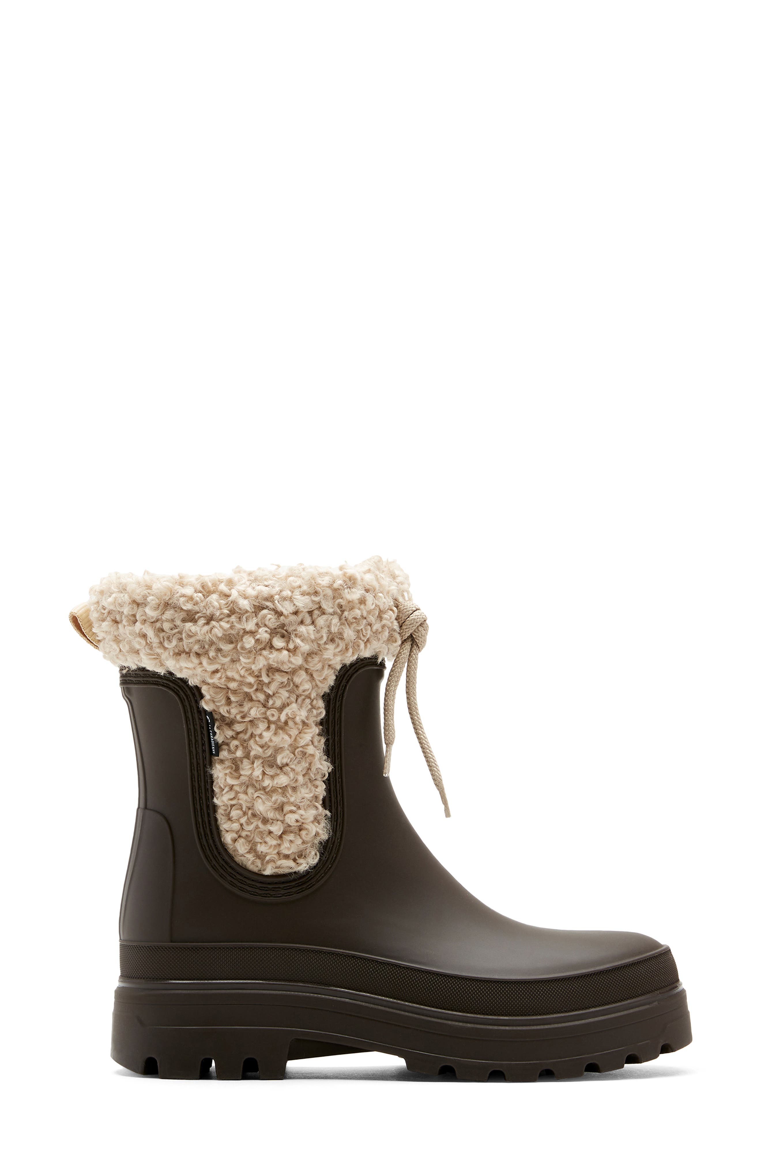 La Canadienne Peak Faux Shearling Winter Boot, Alternate, color, Brown Rubber