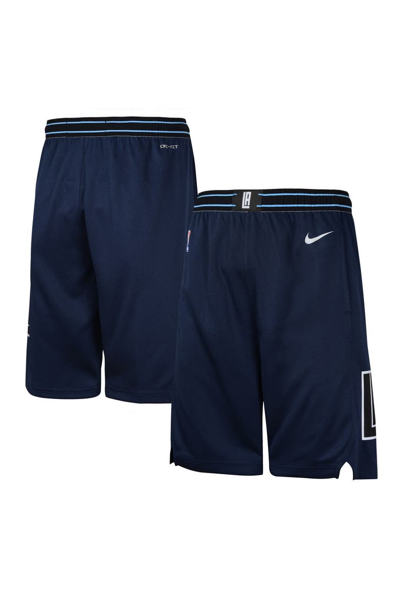 Youth Nike Navy LA Clippers 2023/24 City Edition Swingman Performance Shorts, Main, color, Navy