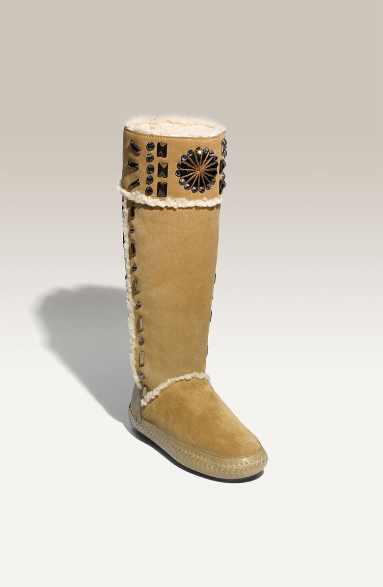 Tory Burch Embellished Genuine Shearling Lined Boot, Main, color,