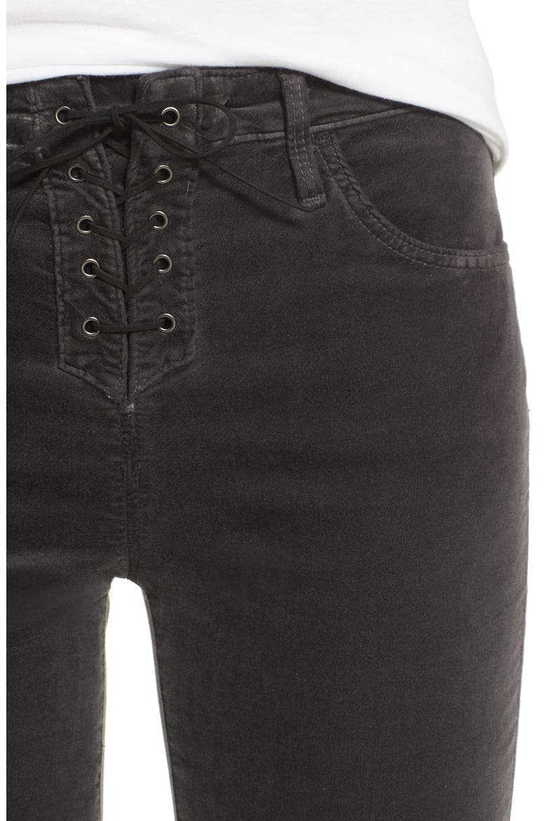 Jodi Lace-Up Crop Jeans, Alternate, color, RICH MERCURY