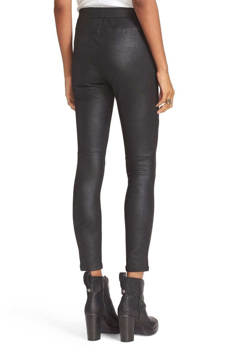 Never Let Go Faux Leather Pants, Alternate, color, BLACK