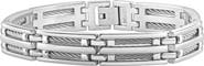 Bliss Diamond Men's Steel Single Tone Double Wired 11.5mm Wide Link Flexible 8.5" Bracelet