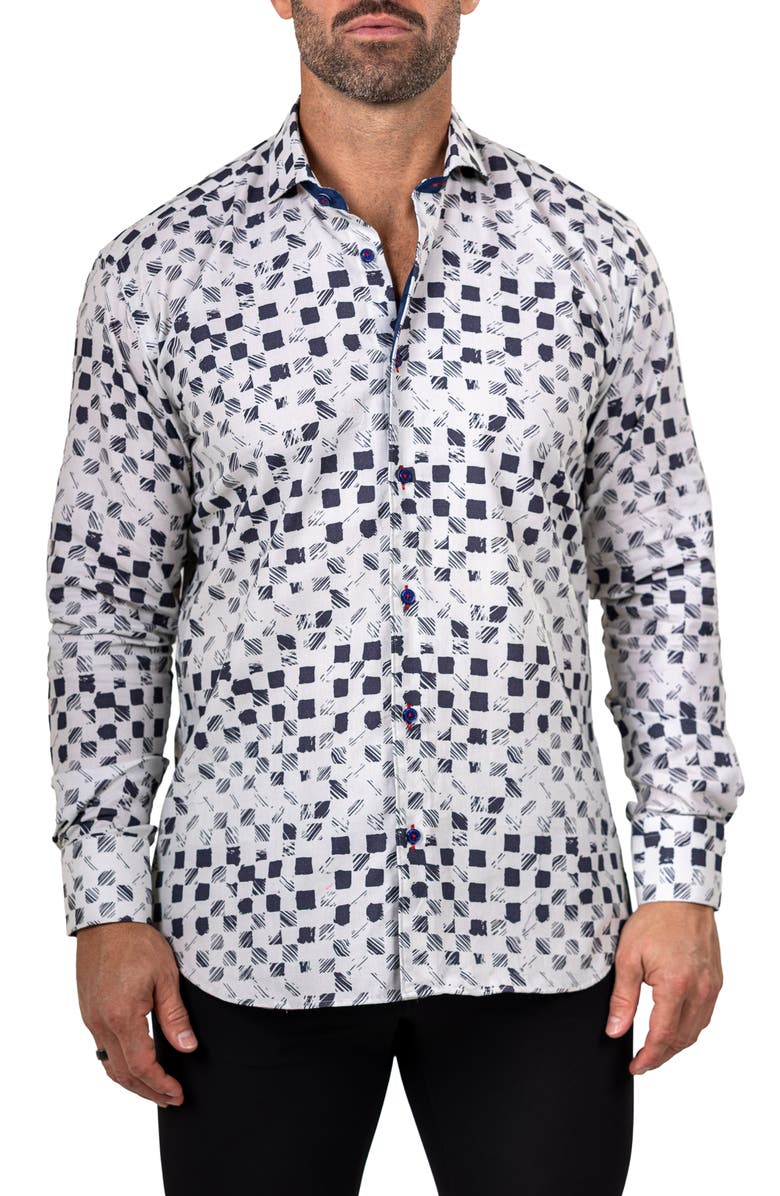 Maceoo Eins Marthy Contemporary Fit Cotton Button-Up Shirt, Main, color, 