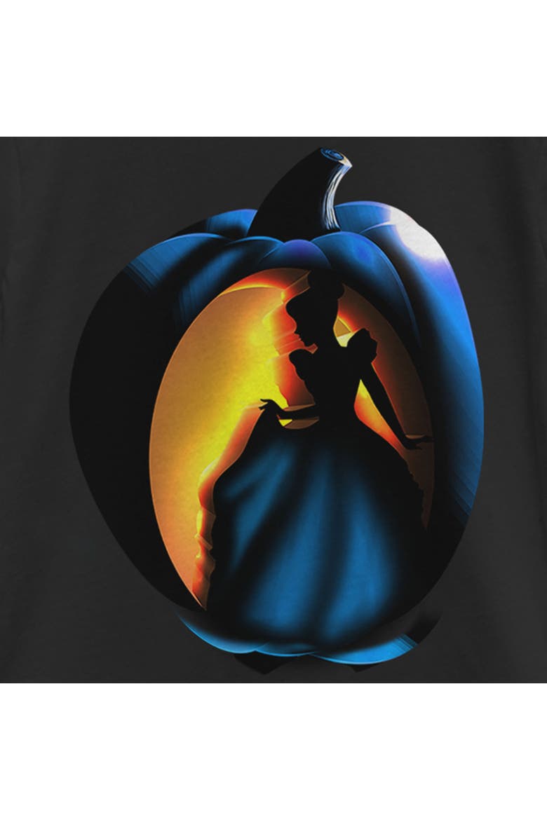 Girl's Cinderella Halloween Pumpkin  Graphic T-Shirt, Alternate, color, Black