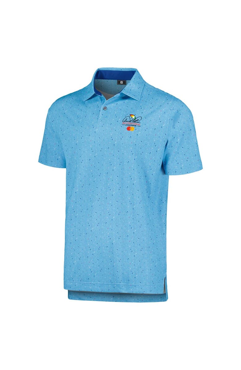 FOOTJOY Men's FootJoy Blue Arnold Palmer Invitational Tweed Texture ProDry Stretch Pique Polo, Alternate, color,