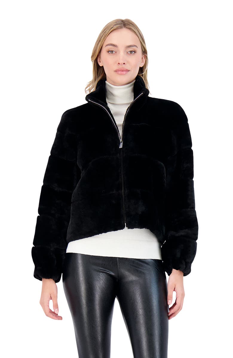 GORSKI Shearling Lamb Horizontal Zip Jacket, Alternate, color, Black