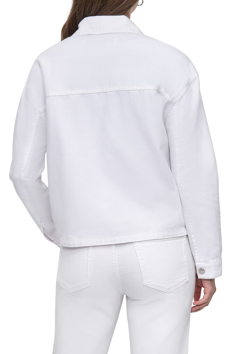DKNY Jeans Utility Denim Shacket, Alternate, color, White