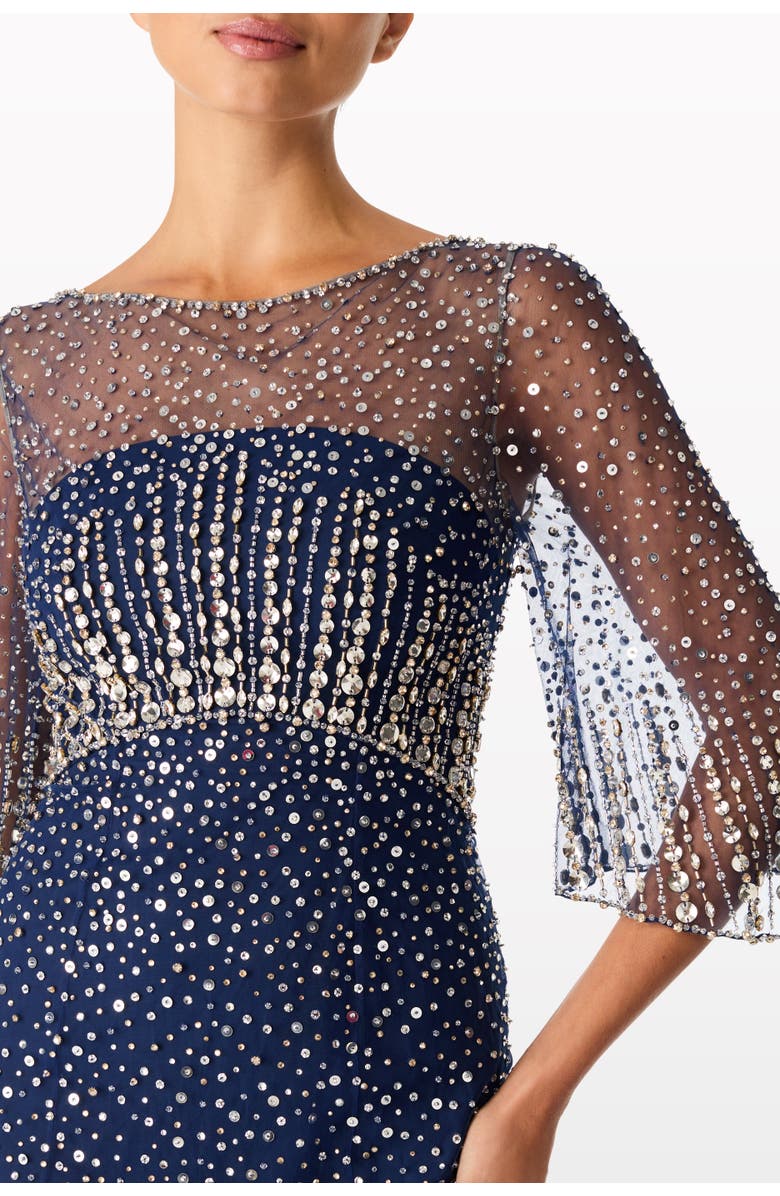 Jenny Packham Kiya Maxi Dress, Alternate, color, Sea Dragon