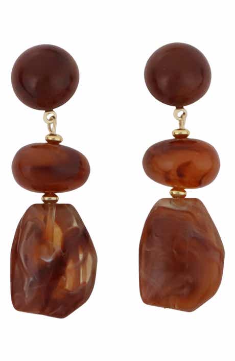 Resin Organic Linear Drop Earrings