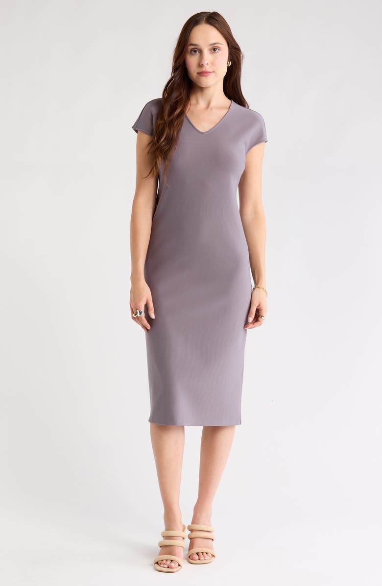 NORDSTROM RACK V-Neck Shift Dress, Main, color, Grey Excalibur