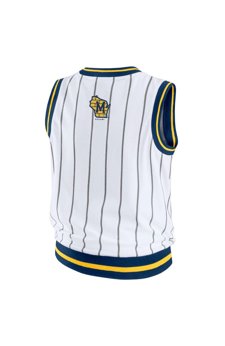 WEAR by Erin Andrews Women's WEAR by Erin Andrews White Milwaukee Brewers Sporty Tank Top, Alternate, color,