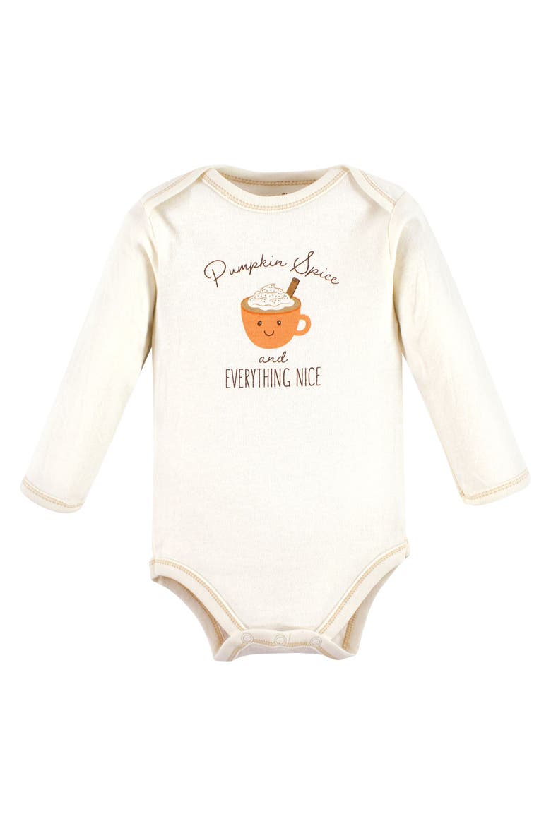 Organic Cotton Long-Sleeve Bodysuits, Alternate, color, Fall Food