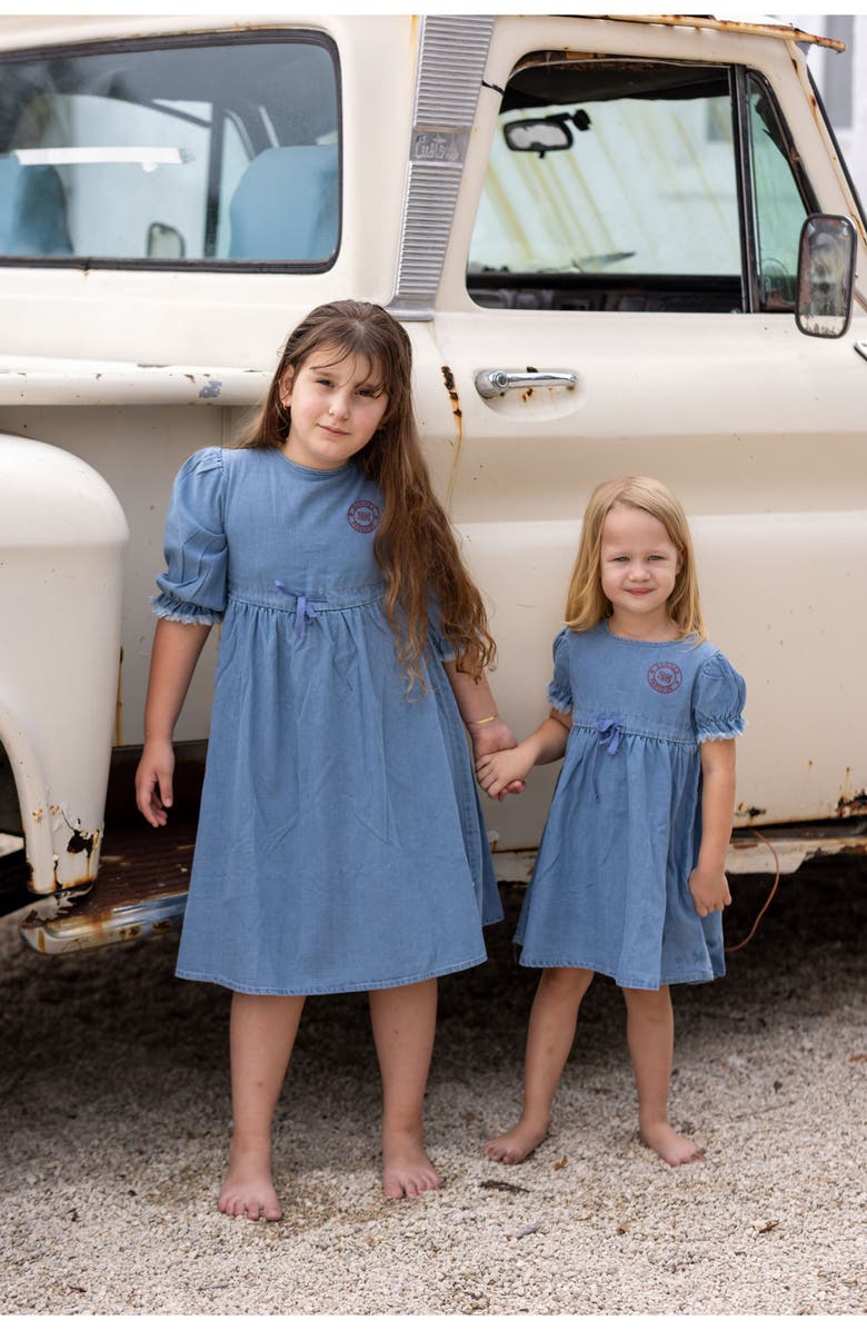 Pouf Denim Dress, Alternate, color, Blue