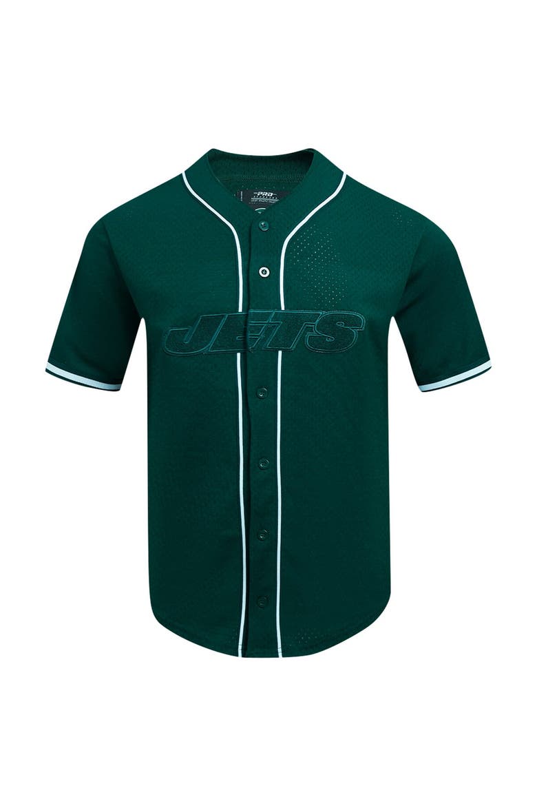 Men's Pro Standard Green New York Jets Triple Tonal Mesh Button-Up Shirt, Alternate, color, Green