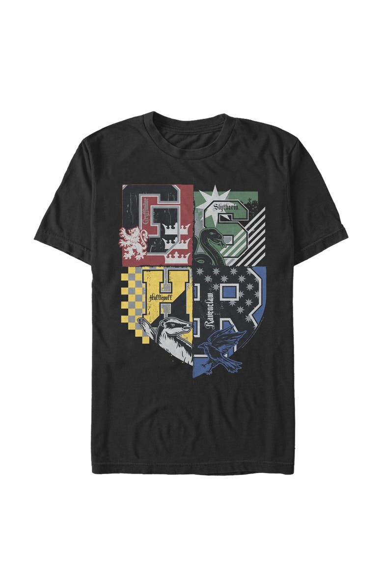 HARRY POTTER Men's Harry Potter House Crests Shield Graphic T-Shirt, Main, color, Black