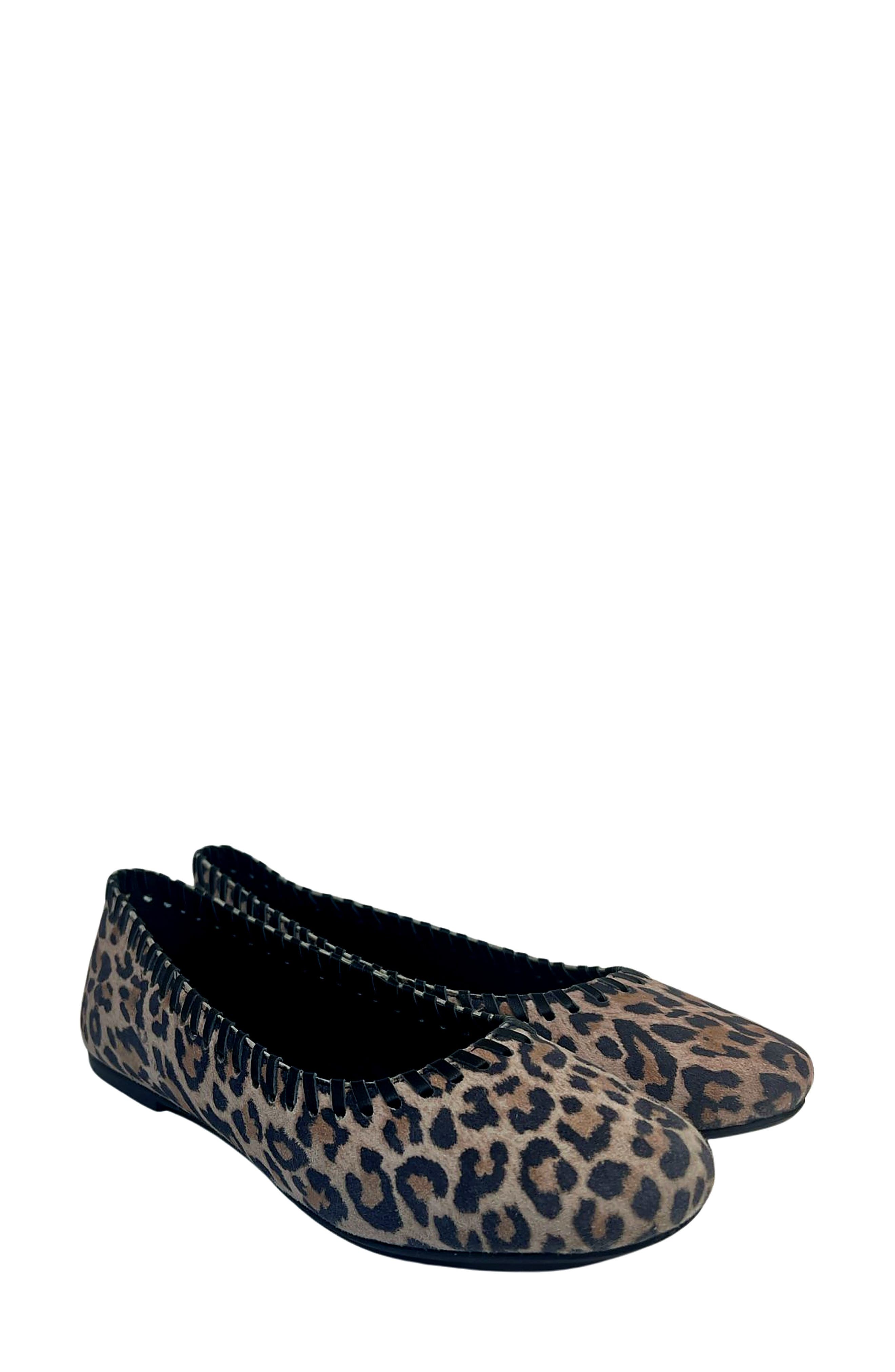 Jelavu Ella Whipstitch Ballet Flat, Alternate, color, Leopard