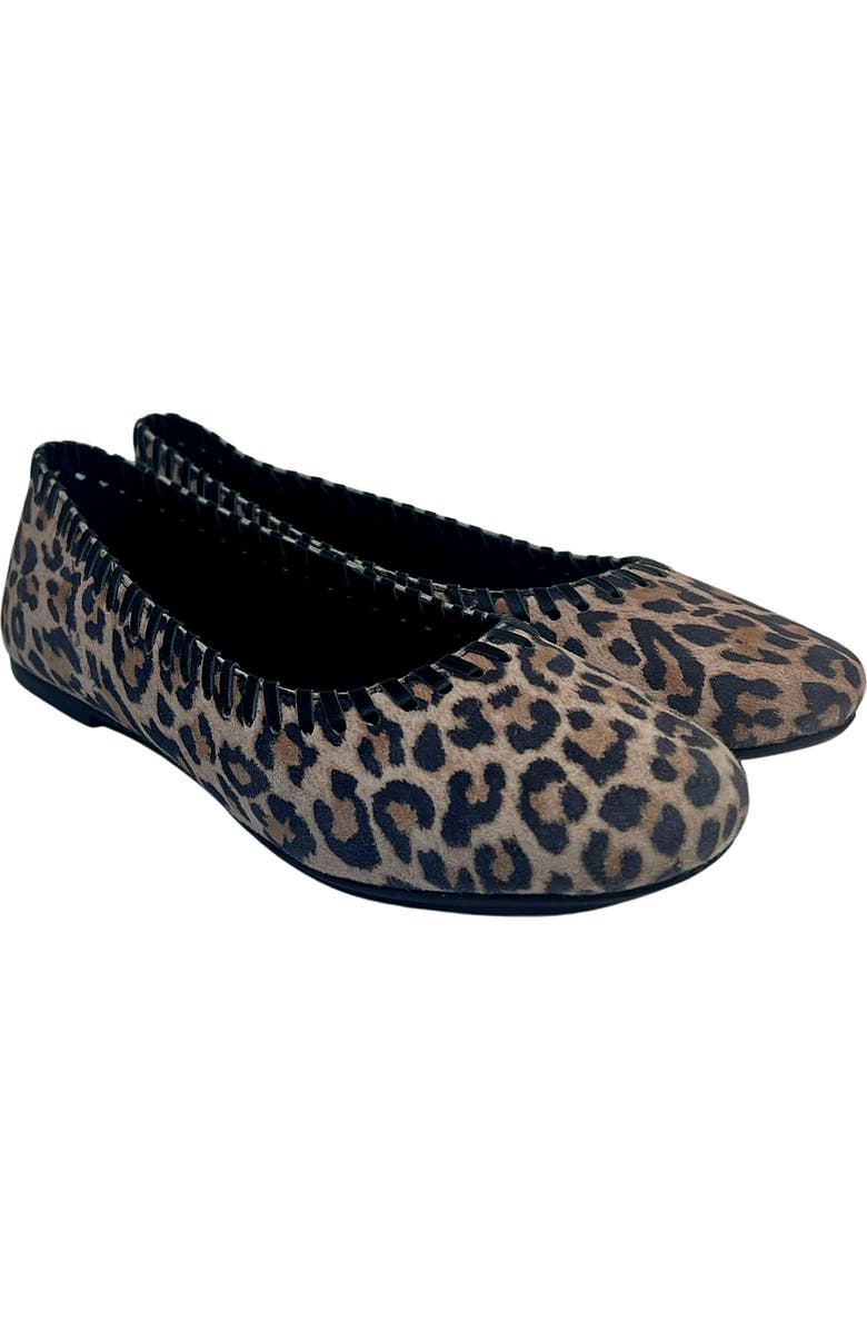 Jelavu Ella Whipstitch Ballet Flat, Alternate, color, Leopard