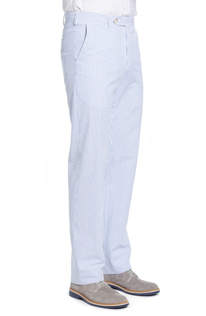 Berle Flat Front Seersucker Pants, Alternate, color, Light Blue