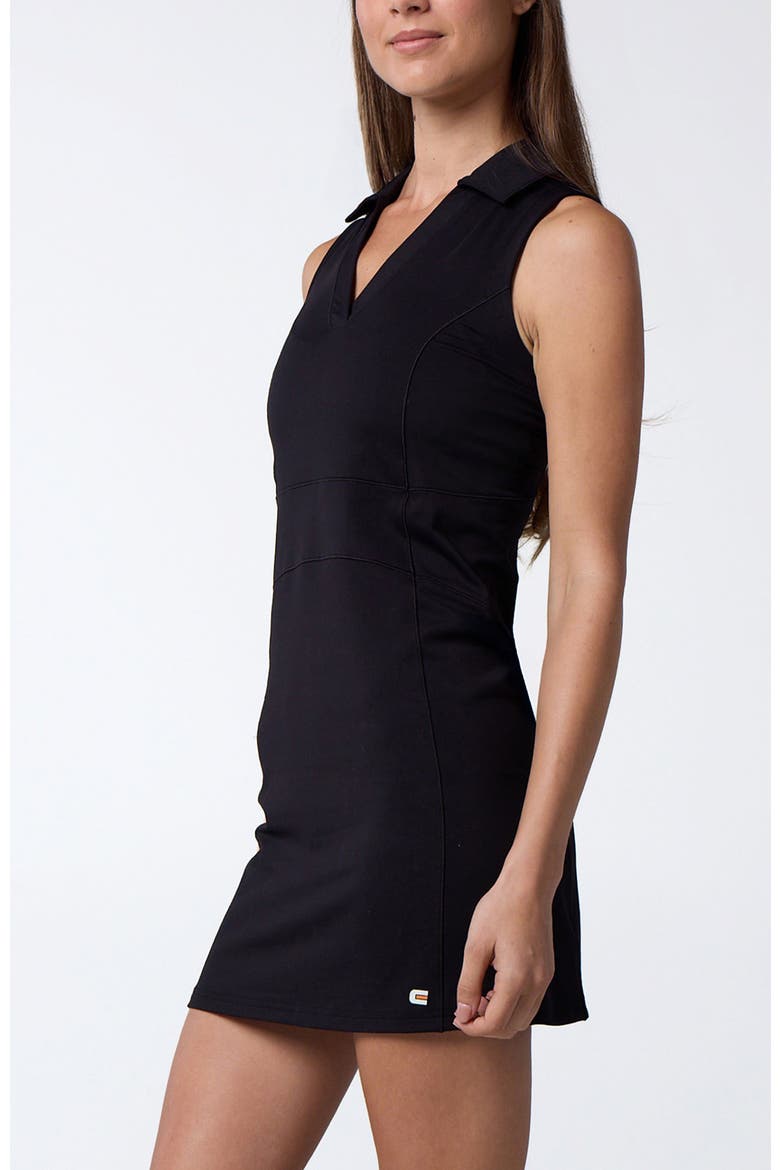 Women's Cross-Sport Sleeveless Polo Dress, Alternate, color, Black