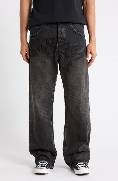 Logo Embroidered Relaxed Jeans