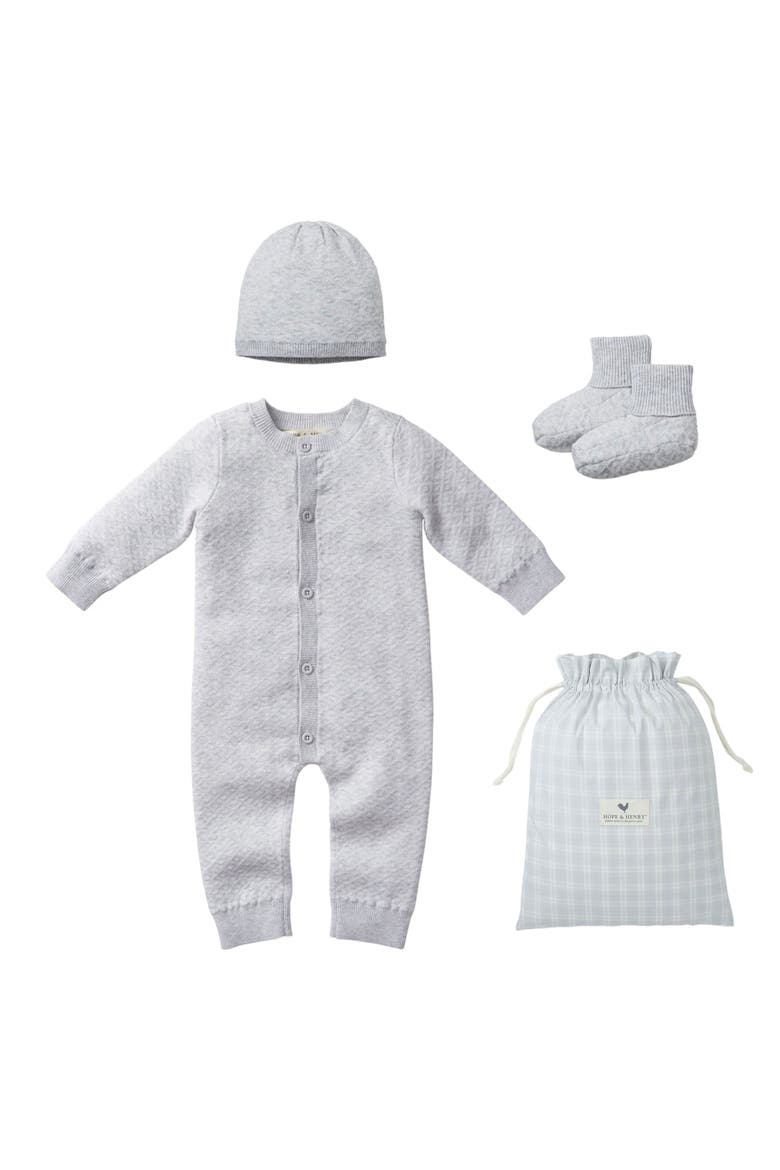 Baby Jacquard Sweater Gift Set, Main, color, Grey