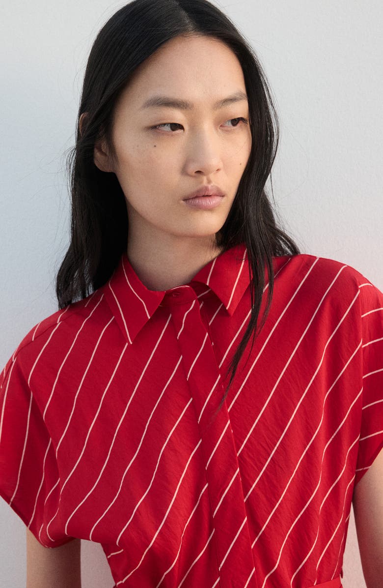 MANGO Stripe Midi Dress, Alternate, color, Red