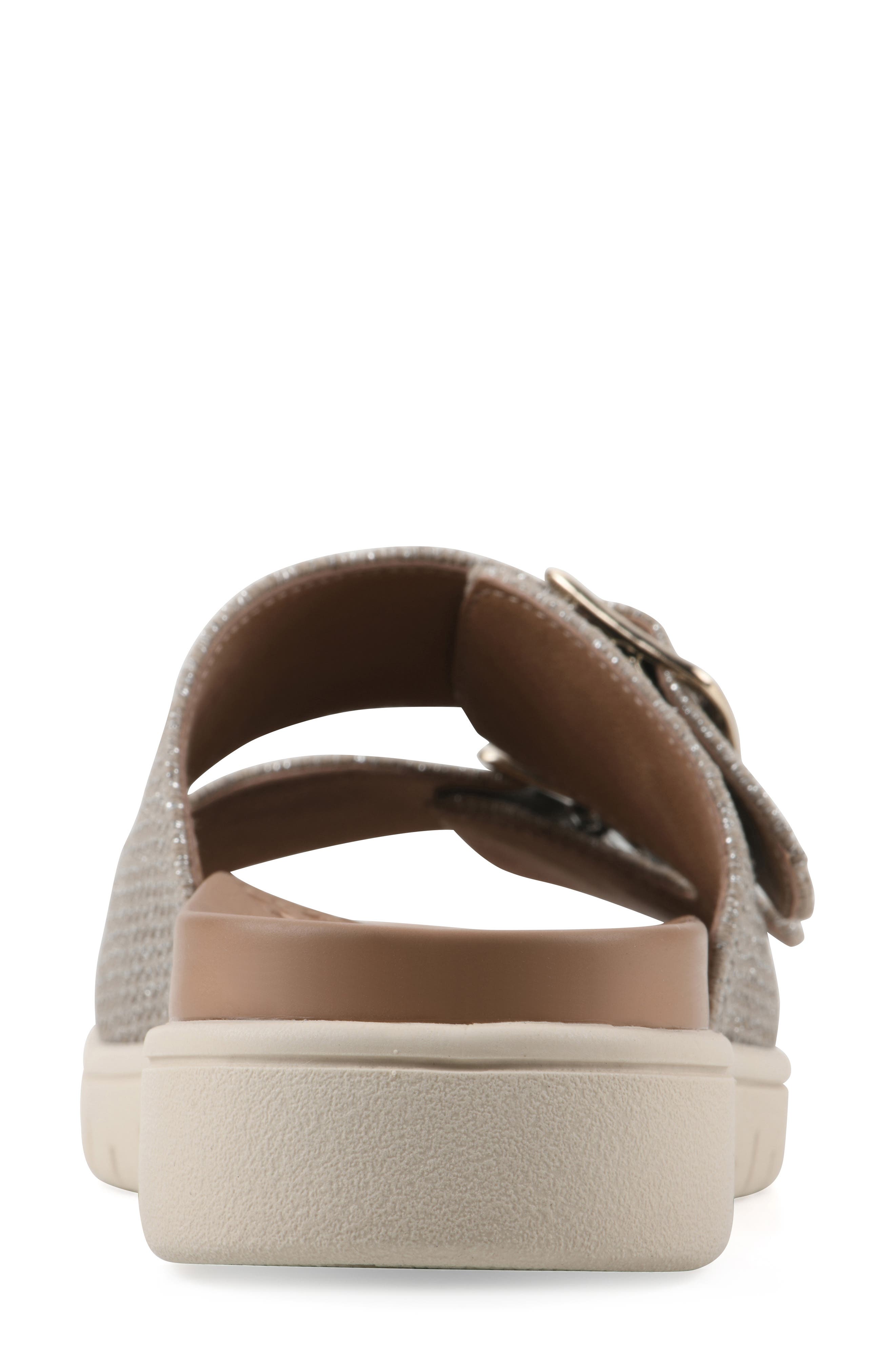 White Mountain Footwear Nanny FOM Recovery Slide Sandal, Alternate, color, Gold/ Fabric