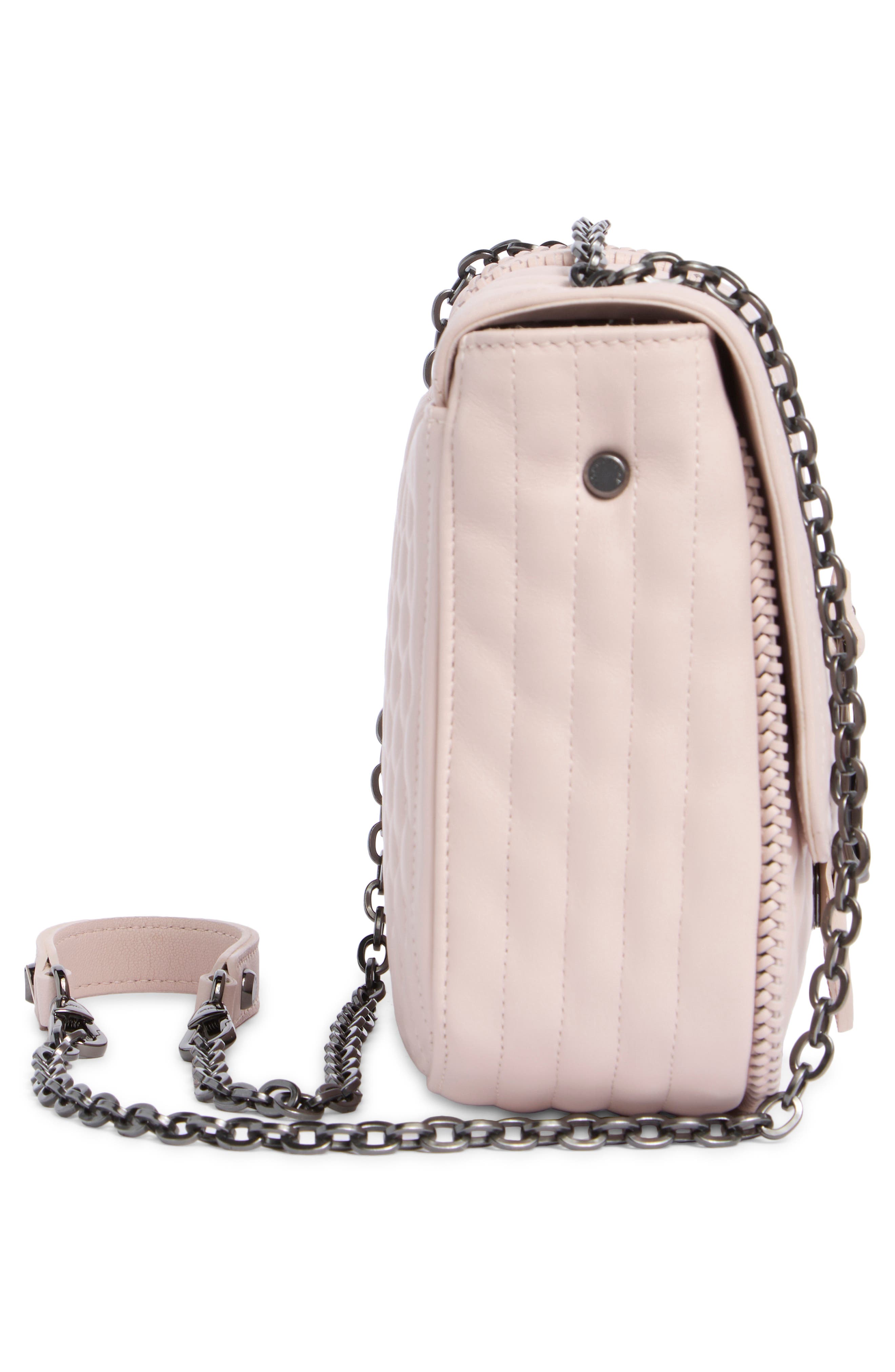Longchamp Amazone Small Quilted Leather Crossbody Bag, Alternate, color, Pale Pink