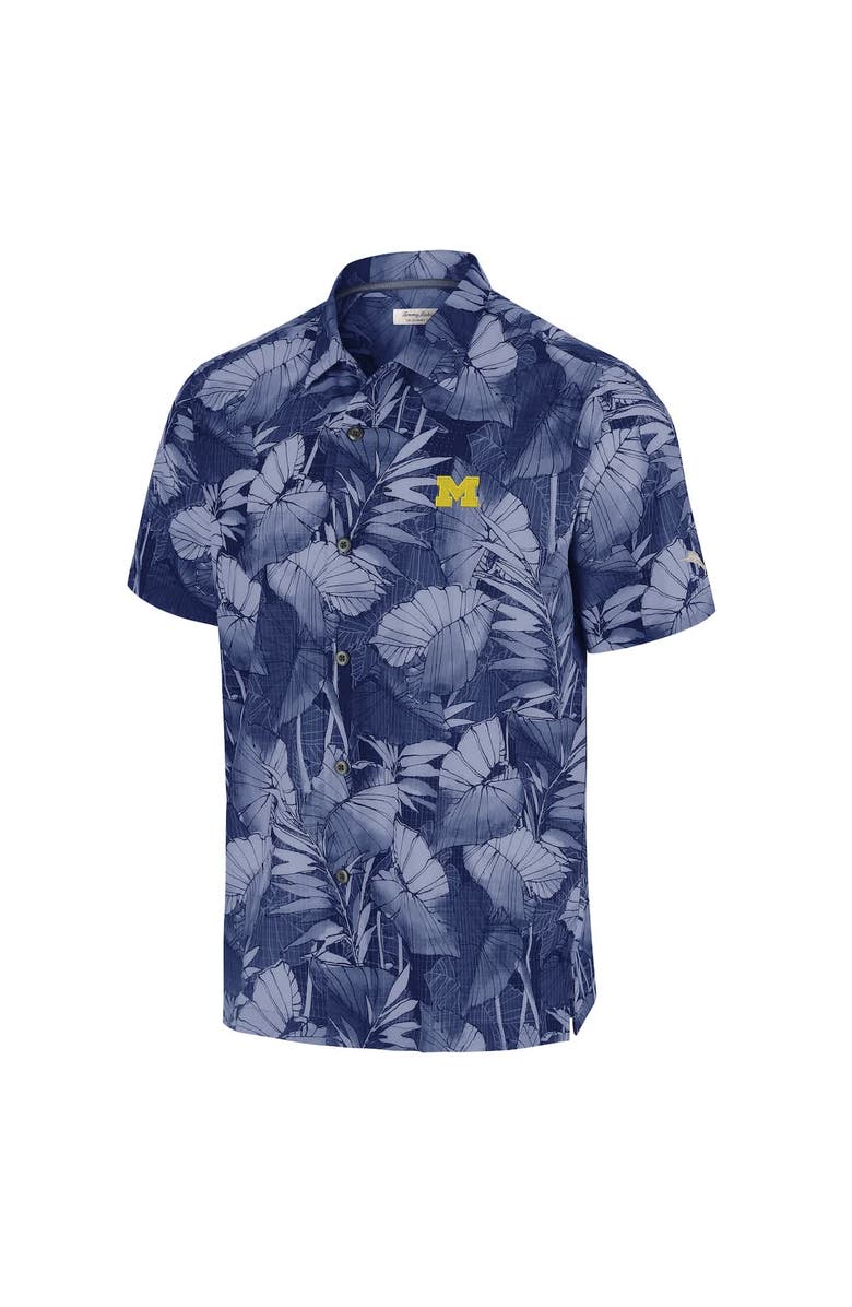 Tommy Bahama Men's Tommy Bahama Navy Michigan Wolverines Big & Tall Coast Nuevo Fronds IslandZone Button-Up Shirt, Alternate, color, Navy