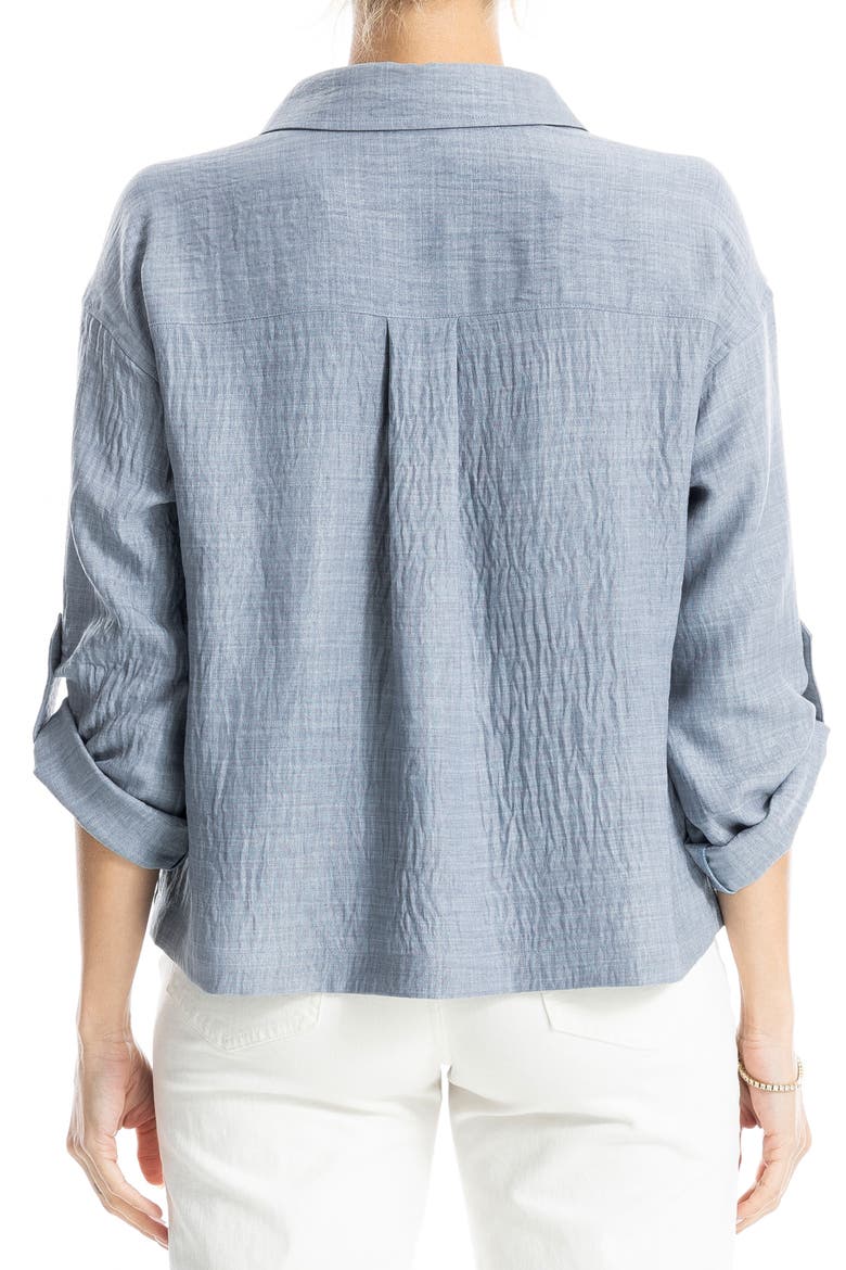 Collared Textured Shirt, Alternate, color, HEATHER BLUE STEEL