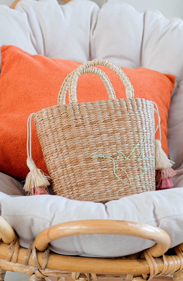 LIKHA Hummingbird Embroidered Tote Bag, Alternate, color, Natural