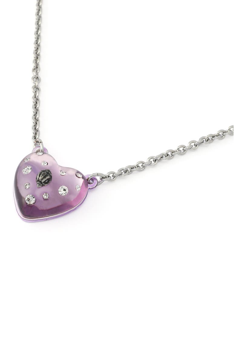 Resin Heart Pendant Necklace, Alternate, color, PURPLE