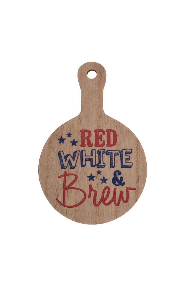 MDF Mini Appetizer Board Brew Set of 4 Red and Blue for Spring Serving and Entertaining, Alternate, color, Multicolored