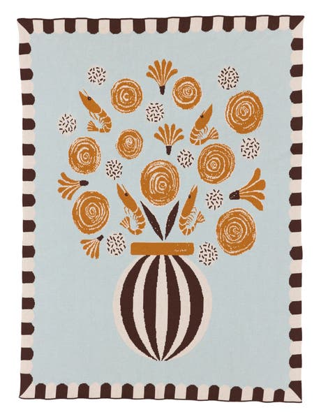 Le Bouquet Knit Throw Blanket