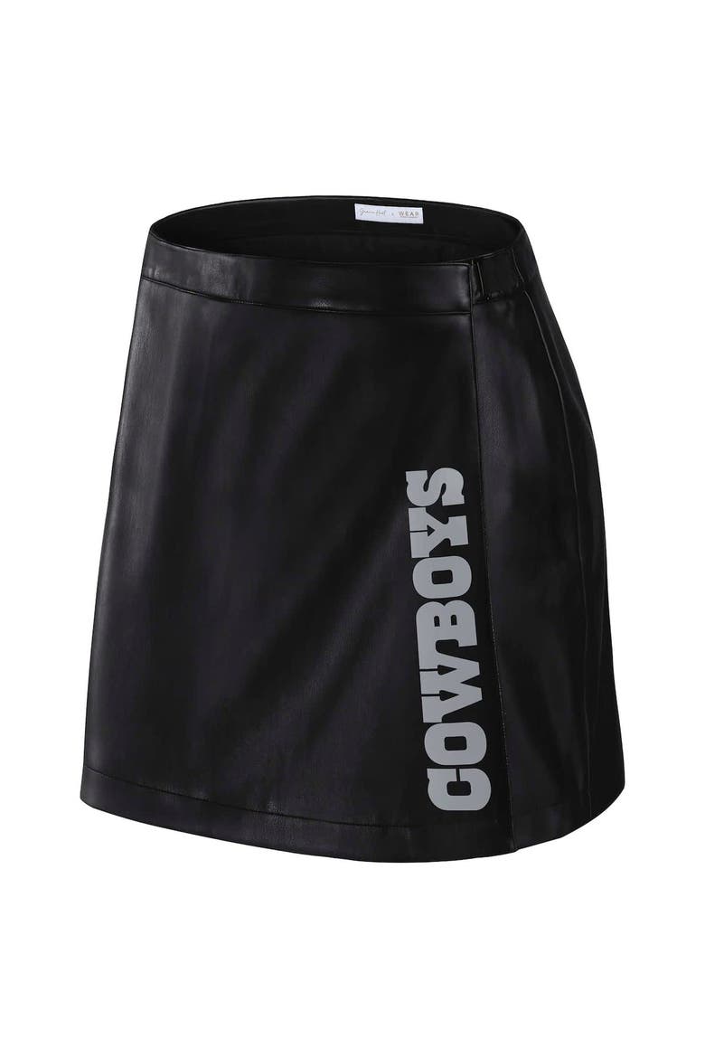 Women's WEAR by Erin Andrews x Gracie Hunt Black Dallas Cowboys Wrap Skirt, Alternate, color, Black