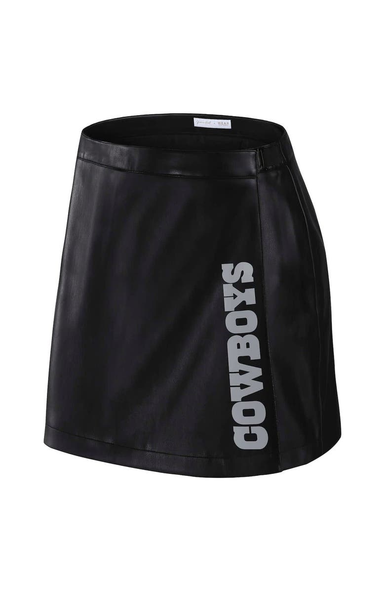 WEAR by Erin Andrews Women's WEAR by Erin Andrews x Gracie Hunt Black Dallas Cowboys Wrap Skirt, Alternate, color, Black