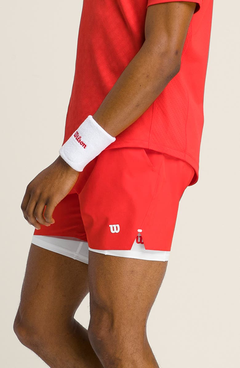 WILSON Tournament V2 Tennis Shorts, Alternate, color, Infrared