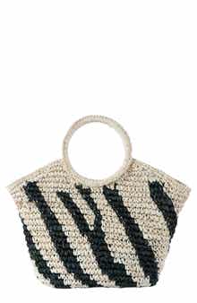 Naomi Woven Raffia Tote Bag