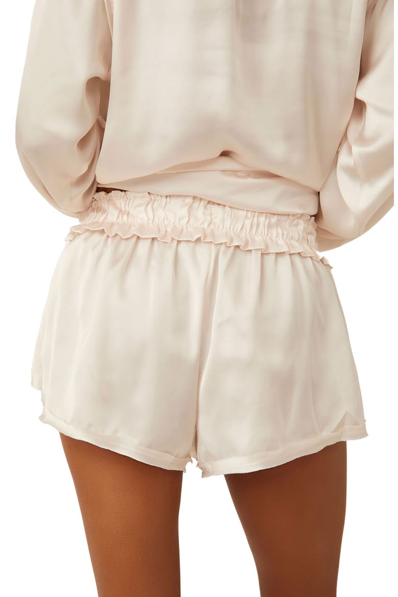 Like Honey Satin Pajama Shorts, Alternate, color, PASTEL PARCHMENT