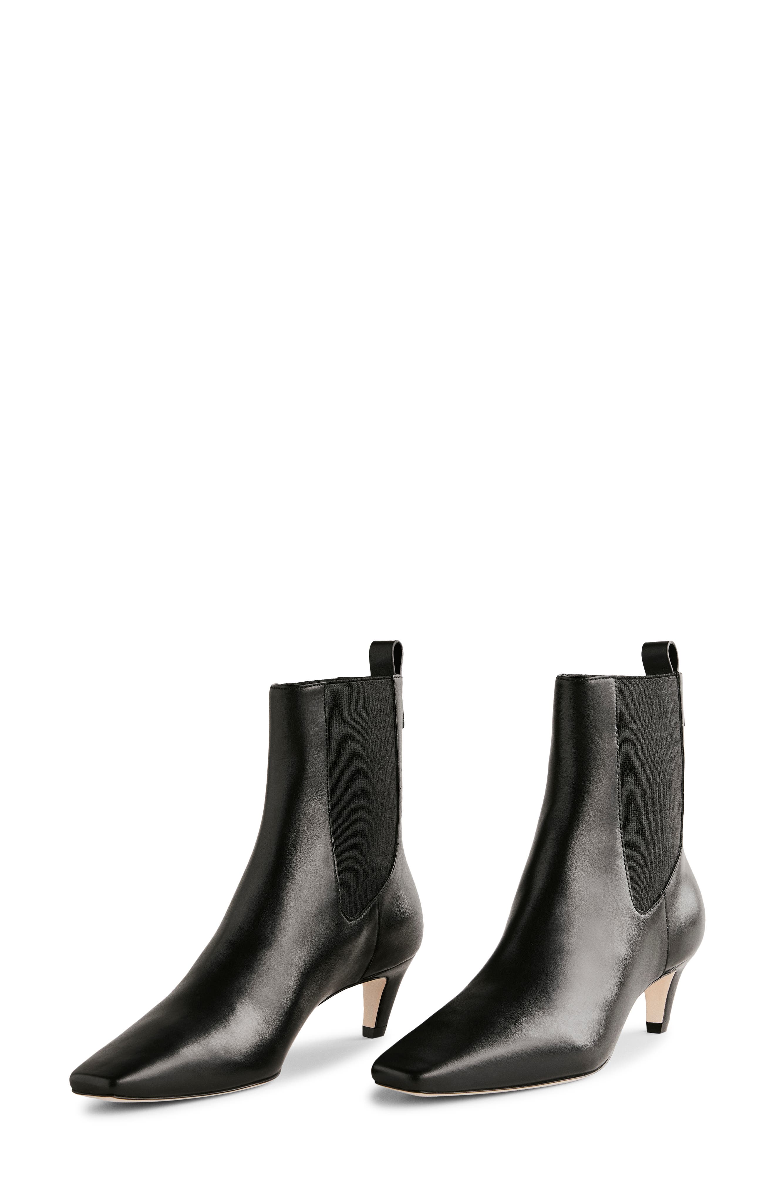 Reformation Roberta Chelsea Boot, Alternate, color, Black Leather