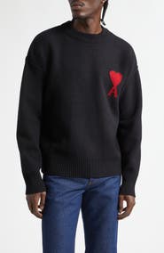AMI PARIS Ami de Coeur Monogram Crewneck Sweater